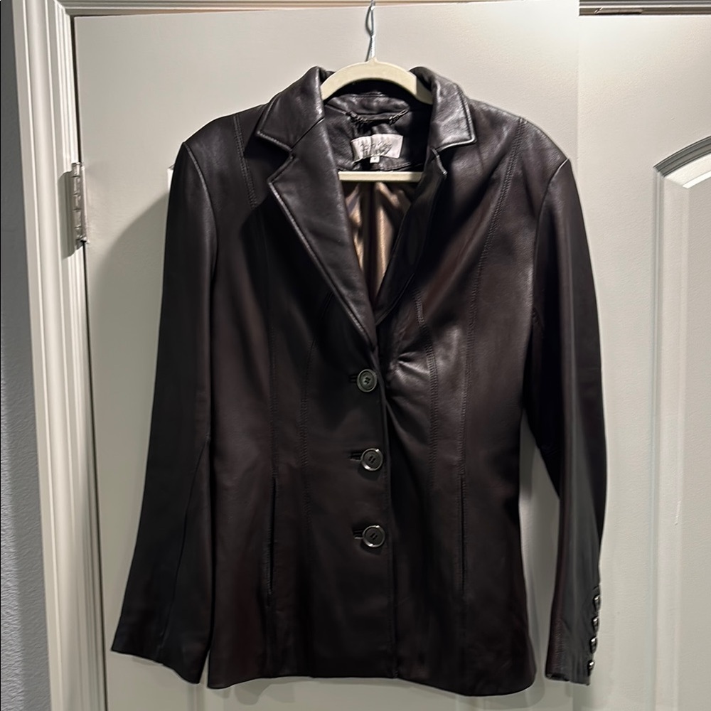 Calvin Klein vintage, dark brown Leather Jacket size M